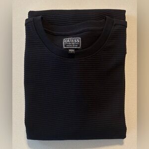“Guess” Men's Black Long Sleeve Lightweight Ribbed Sweater (Large)